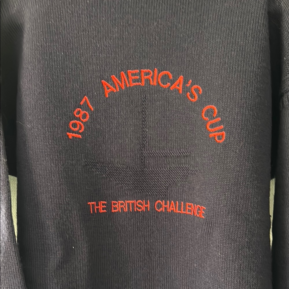 Black and Red Crewneck Sweater with Bold Design